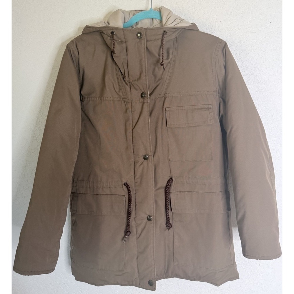Vintage London Fog Women's 8 Brown Hooded Insulated Utility Parka Coat